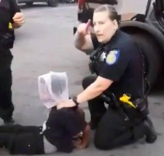 沙加缅度|美国加州警察粗暴抓捕12岁男孩：锁住其喉咙，用塑料袋套住头部！