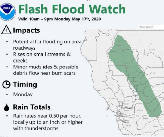 告警：周一北加州地区包括萨克拉门托会发洪水！