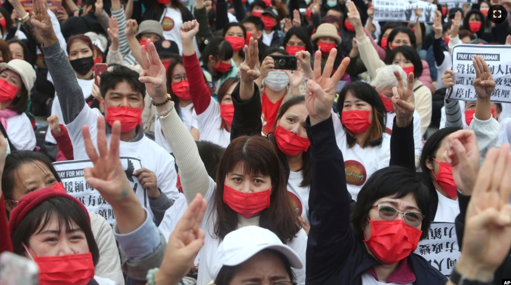 台湾的缅甸侨民在“最血腥的一天”后抗议缅甸军事政变！